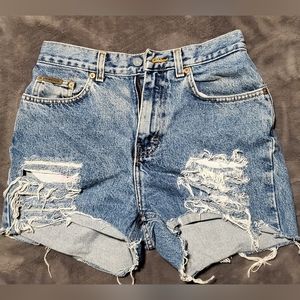 Upcycled vintage calvin klein denim shorts in light blue